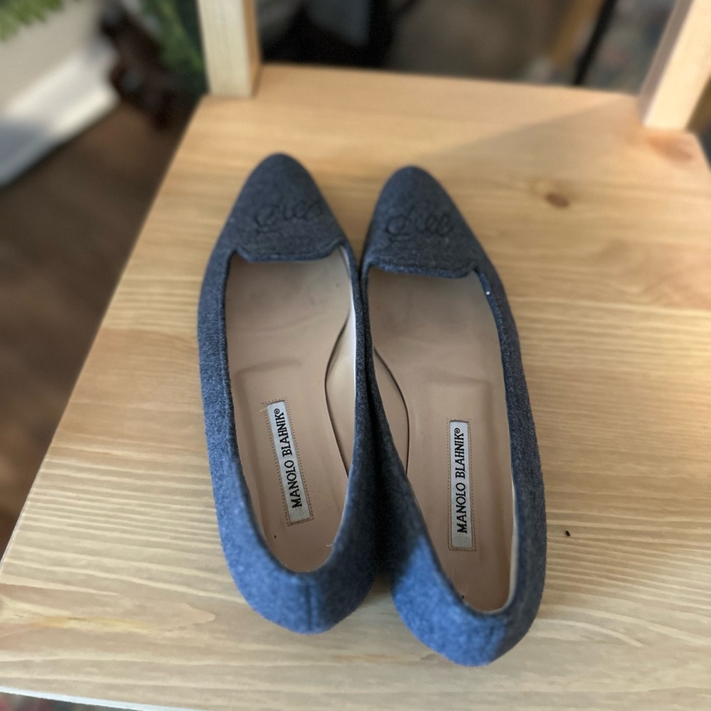 Manolo Blahnik Grey MB loafers - Picture 3 of 5